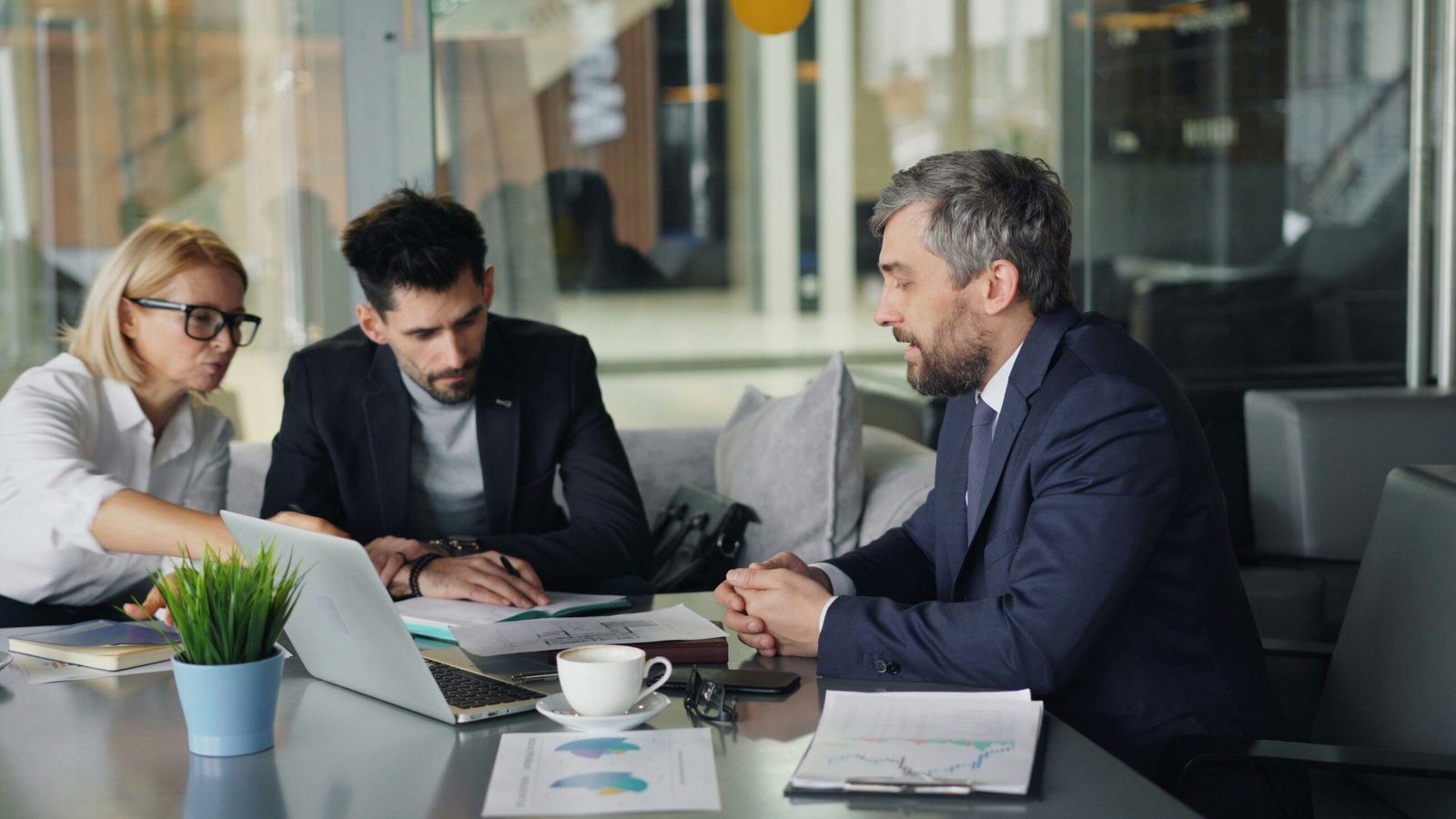 Tax consultant with client